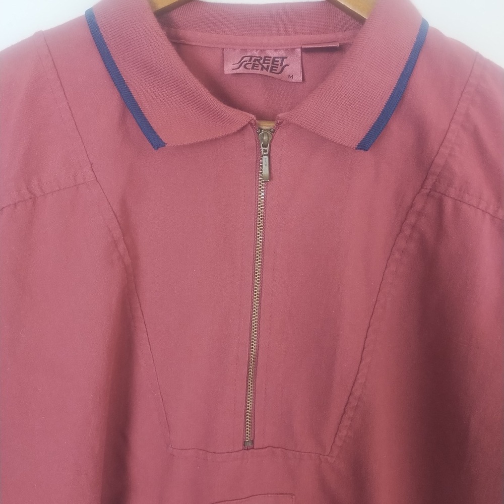 Vintage Street Scene Half Zip Pullover Men's Medium Retro 90s Sporty - Picture 4 of 9